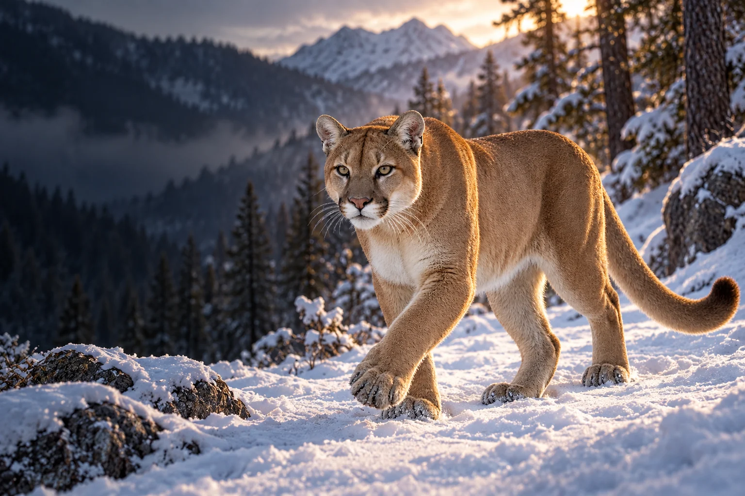 mountain lion / wildlife illustration